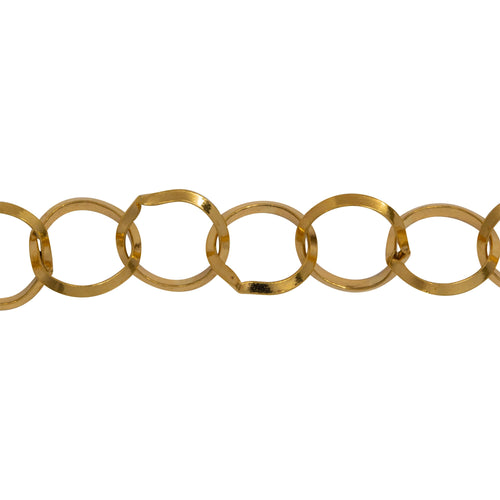 Chain by Foot. 14kt Gold Filled 10.0mm Diamond Cut Circle Chain. Price per: 1 Foot.