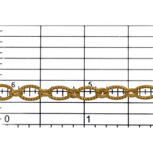 Load image into Gallery viewer, 14kt Gold Filled 4.7mm Width by 7.5mm Length Corrugated Oval Link Followed by 3.7mm by 4.0mm Rolo Link, Long and Short Chain. Price per: 1 Foot.
