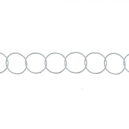 Sterling Silver 10.0mm Width / Length Twisted Circle Chain. Price per: 1 Foot.