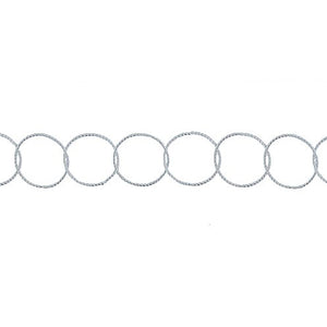 Sterling Silver 10.0mm Width / Length Twisted Circle Chain. Price per: 1 Foot.