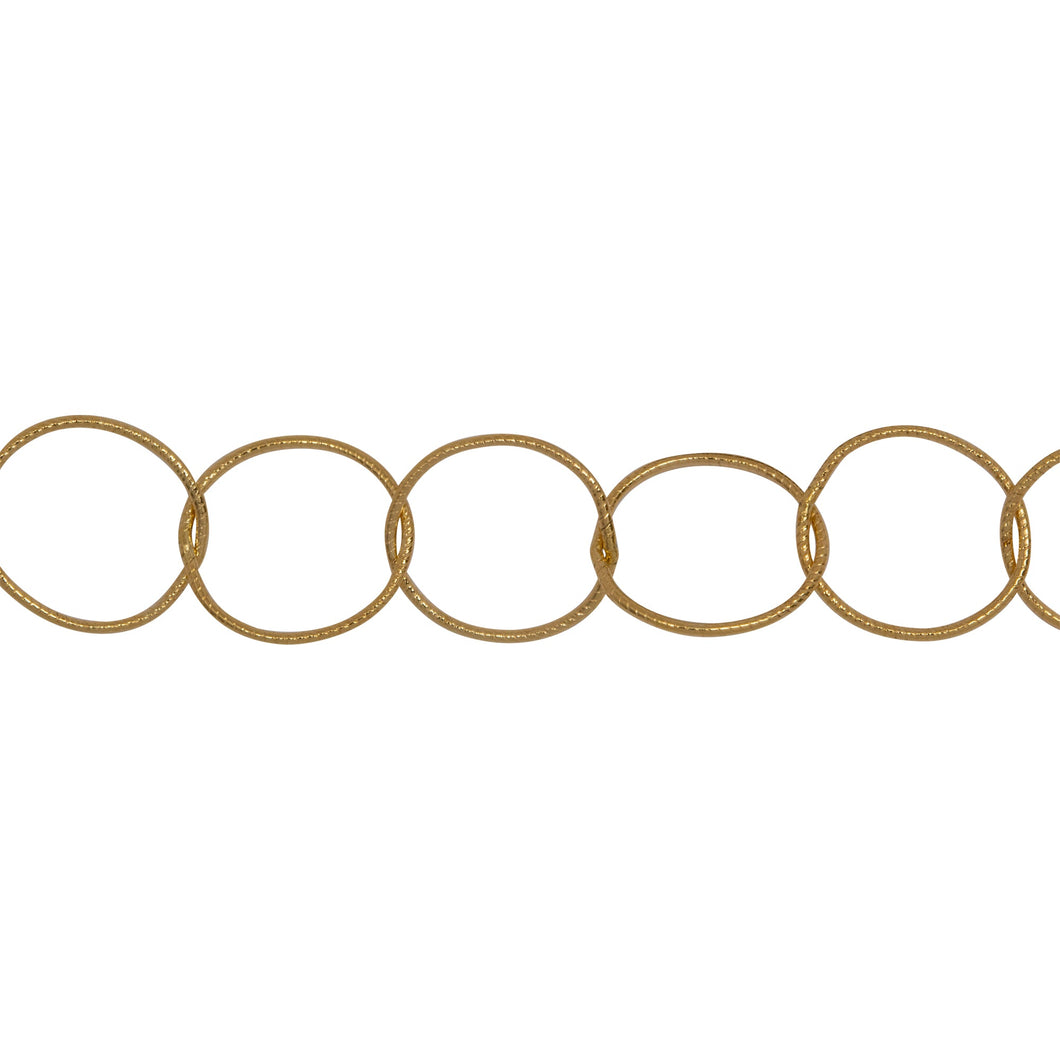 Chain by Foot. 14kt Gold Filled 10.0mm Width / Length Twisted Circle Chain. Price per: 1 Foot.