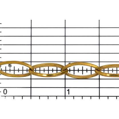 14kt Gold Filled 7.3mm Width by 14.5mm Length, Diamond Cut Marquise Cable Chain. Price per: 1 Foot.