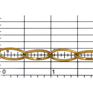 14kt Gold Filled 7.3mm Width by 14.5mm Length, Diamond Cut Marquise Cable Chain. Price per: 1 Foot.