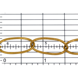 14kt Gold Filled 10.0mm Width by 22.0mm Length, Long Oval Cable Chain. Price per: 1 Foot.