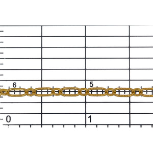 14kt Gold Filled 3.3mm Width by 6.3mm Length Corrugated Oval Connected With 2.7mm Width by 3.1mm Length Oval Rolo Link, Long and Short Chain. Price per: 1 Foot.