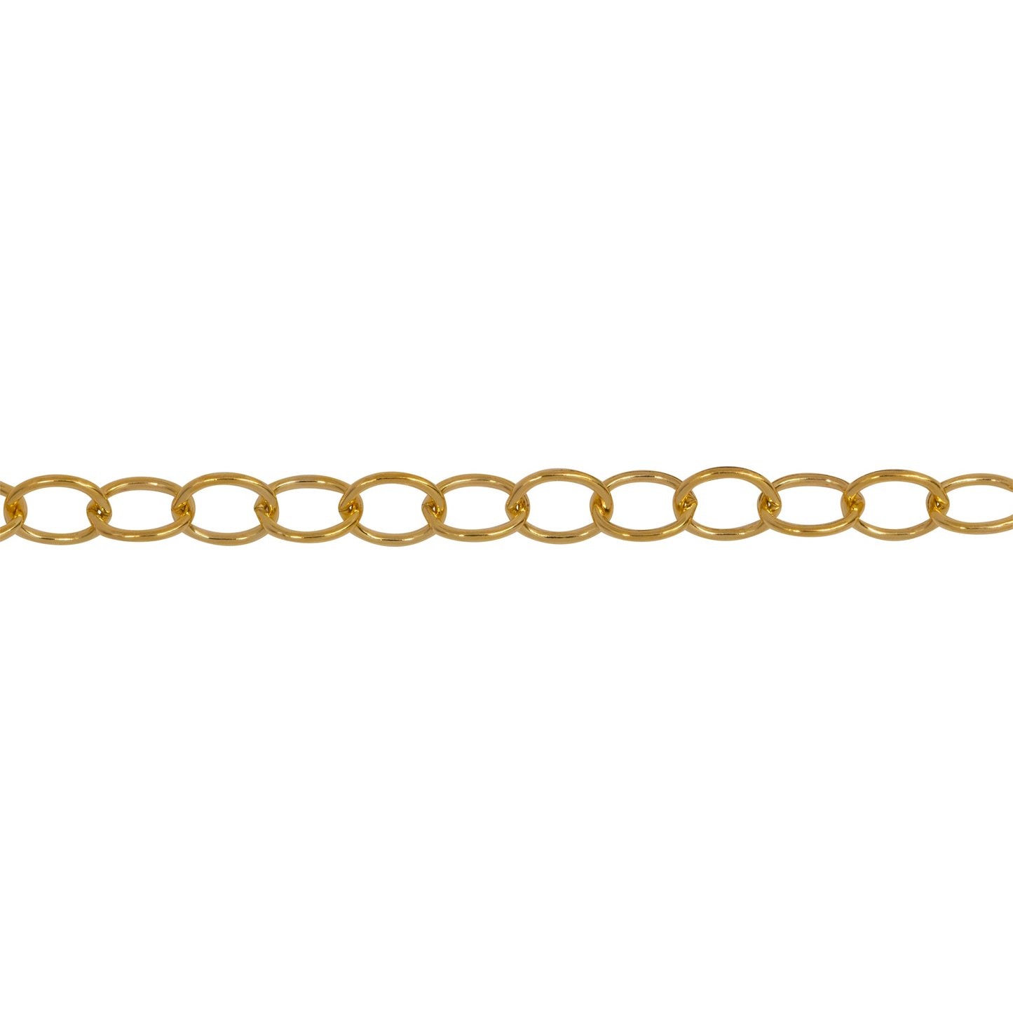 Chain by Foot. 14kt Gold Filled 3.6mm Width by 4.6mm Length, Smooth Cable Chain. Price per: 1 Foot.