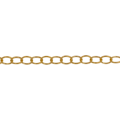 Chain by Foot. 14kt Gold Filled 3.6mm Width by 4.6mm Length, Smooth Cable Chain. Price per: 1 Foot.