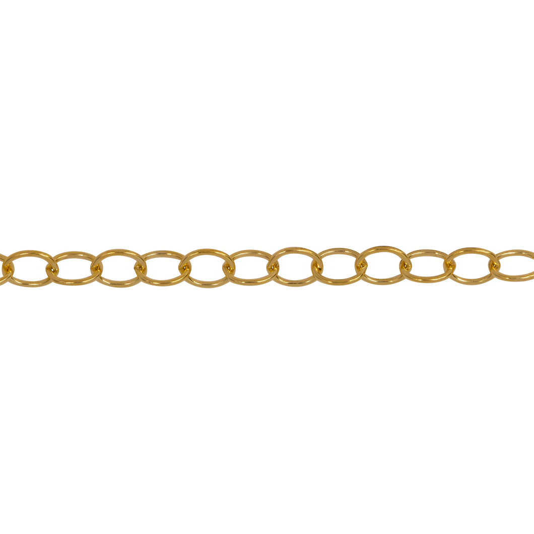 Chain by Foot. 14kt Gold Filled 3.6mm Width by 4.6mm Length, Smooth Cable Chain. Price per: 1 Foot.
