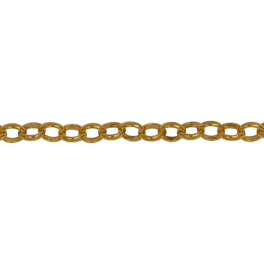 Chain by Foot. 14kt Gold Filled 4.0mm Width by 4.8mm Length, Oval Rolo Chain. Price per: 1 Foot.