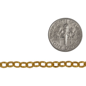 14kt Gold Filled 4.0mm Width by 4.8mm Length, Oval Rolo Chain. Price per: 1 Foot.