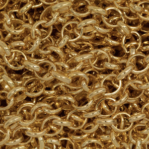 14kt Gold Filled 4.0mm Width by 4.8mm Length, Oval Rolo Chain. Price per: 1 Foot.