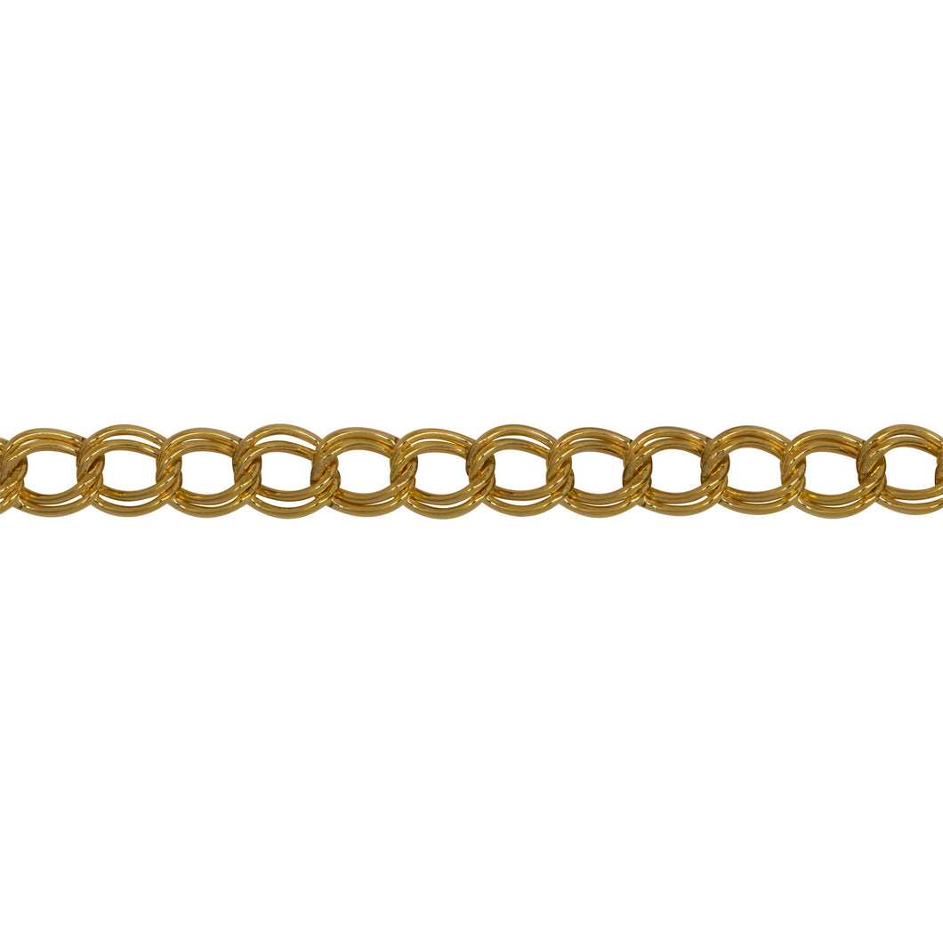 Chain by Foot. 14kt Gold Filled 4.0mm by 5.0mm Double Curb Chain. Price per: 1 Foot.