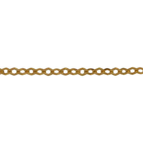 Chain by Foot. 14kt Gold Filled 3.0mm Width by 4.0mm Length, Diamond Shaped Flat Cable Chain. Price per: 1 Foot.