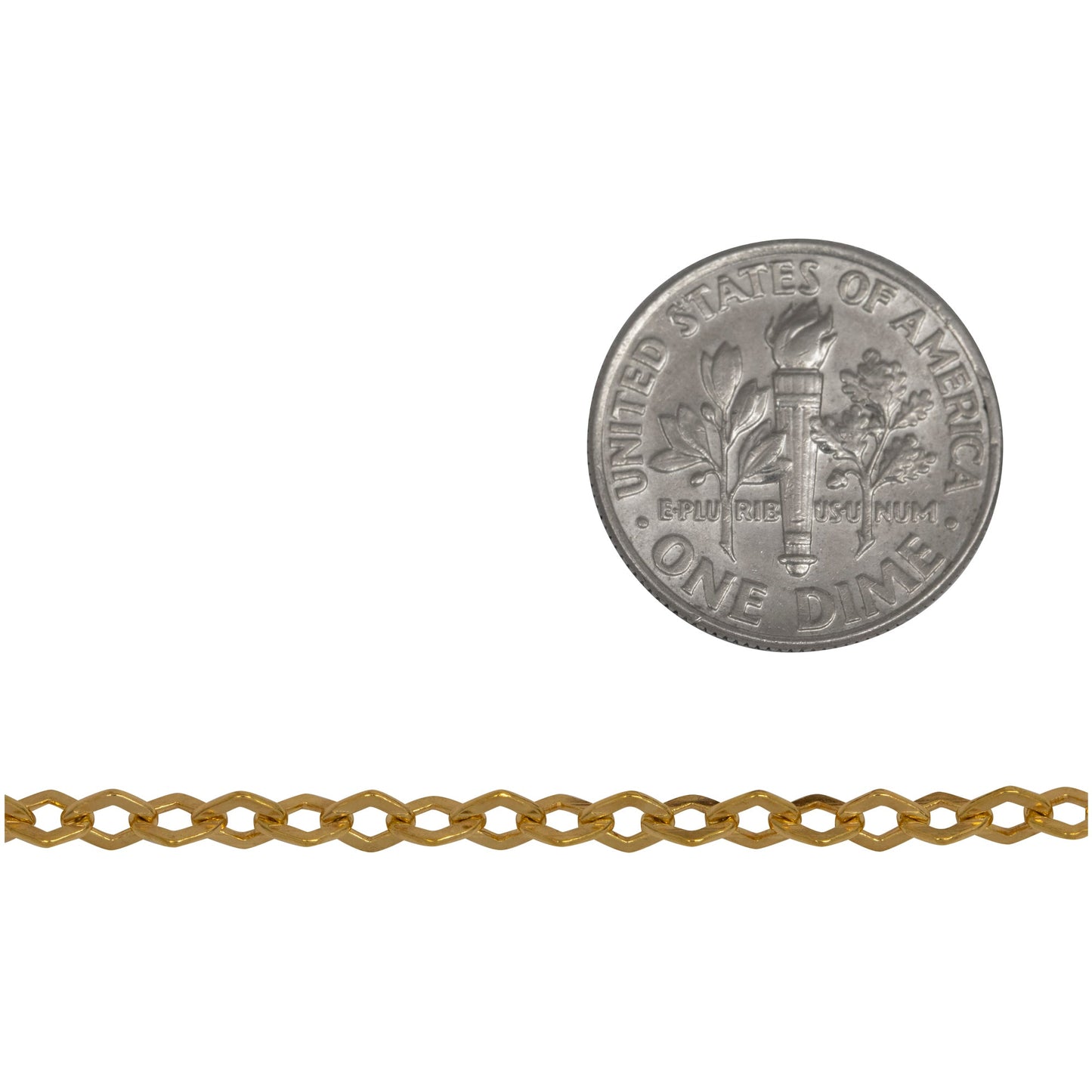 14kt Gold Filled 3.0mm Width by 4.0mm Length, Diamond Shaped Flat Cable Chain. Price per: 1 Foot.