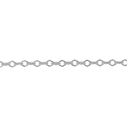 Chain by Foot. Sterling Silver 3.0mm Width by 4.0mm Length, Diamond Shaped Smooth Cable Chain. Price per: 1 Foot.