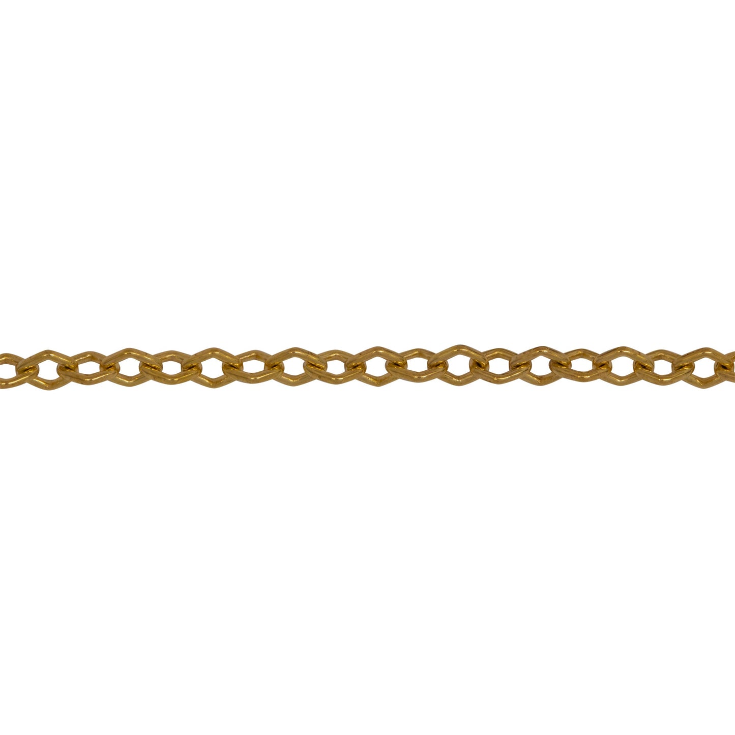 Chain by Foot. 14kt Gold Filled 3.0mm Width by 4.0mm Length, Diamond Shaped Smooth Cable Chain. Price per: 1 Foot.