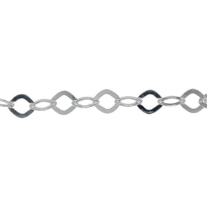 Chain by Foot. Sterling Silver 6.3mm Width by 7.2mm Length, Flat Diamond Cable Chain. Price per: 1 Foot.