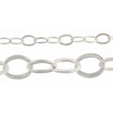 Load image into Gallery viewer, Sterling Silver 3.20mm Width by 4.25mm Length, Flat Oval Cable Chain. Price per: 1 Foot.
