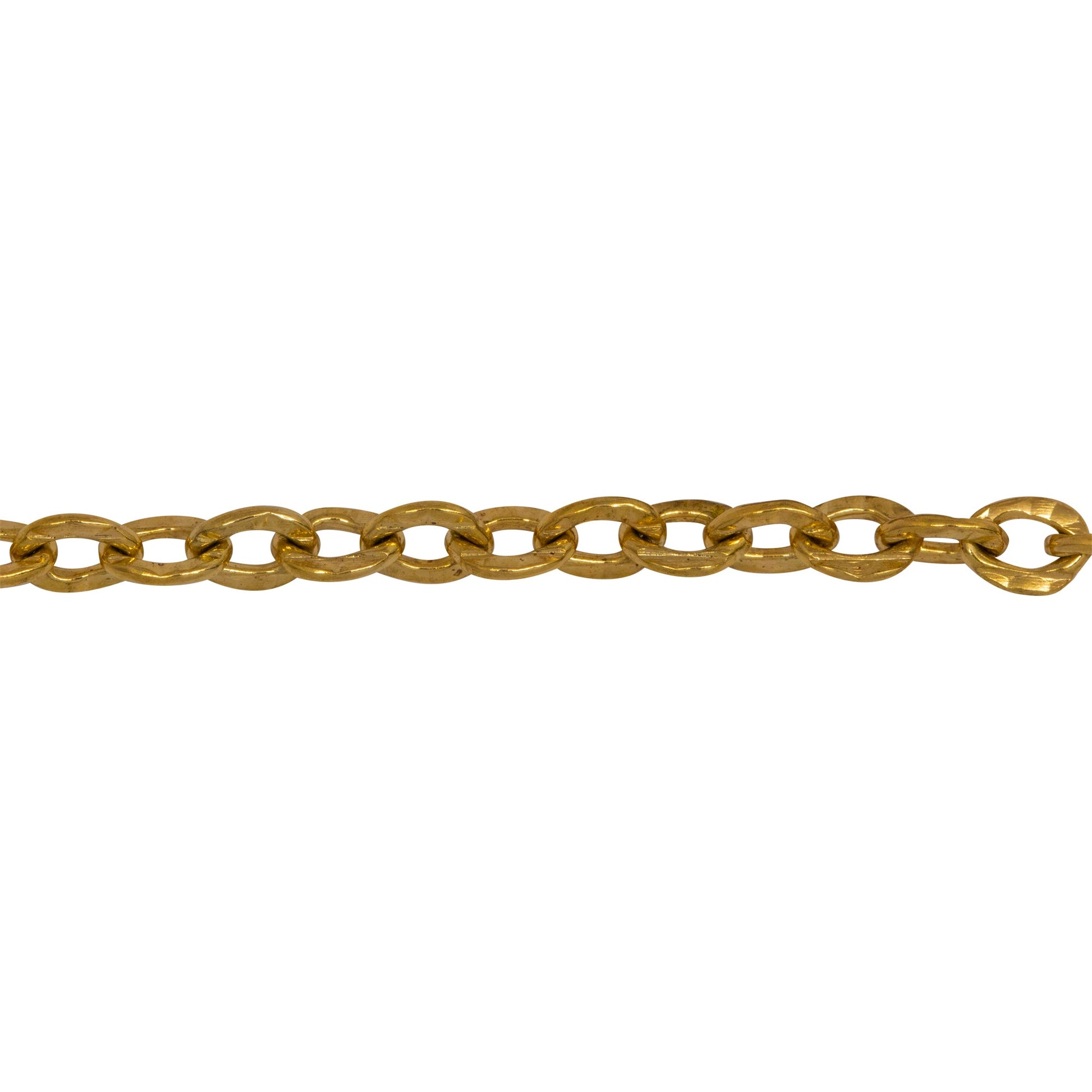 Chain by Foot. 14kt Gold Filled 4.2mm Width by 5.5mm Length, Hammered Cable Chain. Price per: 1 Foot.
