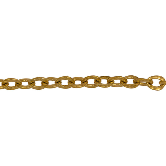 Chain by Foot. 14kt Gold Filled 4.2mm Width by 5.5mm Length, Hammered Cable Chain. Price per: 1 Foot.