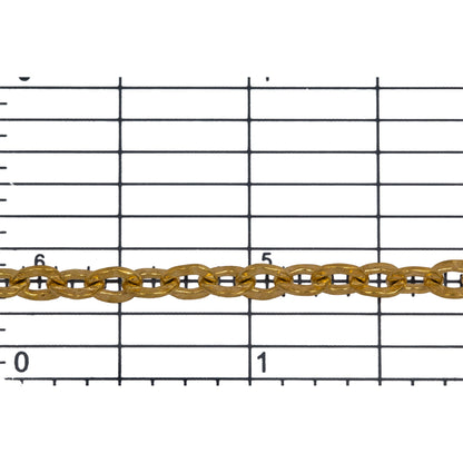 14kt Gold Filled 4.2mm Width by 5.5mm Length, Hammered Cable Chain. Price per: 1 Foot.