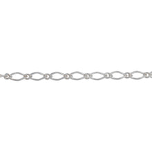 Load image into Gallery viewer, Chain by Foot. Sterling Silver 2.45mm Width by 5.00mm Length Long Link Connected to 1.78mm Width by 2.40mm Length Small Link, Diamond Cut Long and Short Chain. Price per: 1 Foot.
