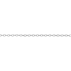 Chain by Foot. Sterling Silver 1.4mm Width by 1.8mm Length, Smooth Cable Chain. Price per: 1 Foot.