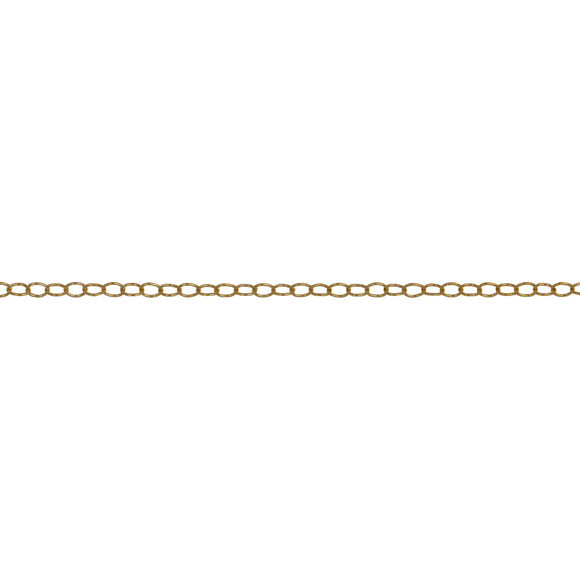 Chain by Foot. 14kt Gold Filled 1.4mm Width by 1.8mm Length, Smooth Cable Chain. Price per: 1 Foot.