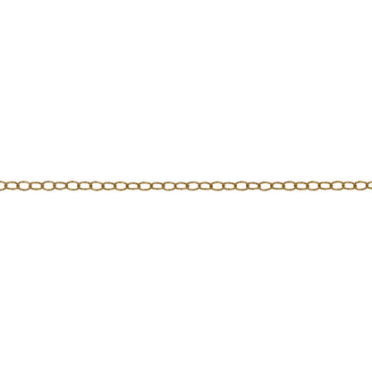 Chain by Foot. 14kt Gold Filled 1.4mm Width by 1.8mm Length, Smooth Cable Chain. Price per: 1 Foot.