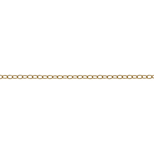 Chain by Foot. 14kt Gold Filled 1.4mm Width by 1.8mm Length, Smooth Cable Chain. Price per: 1 Foot.