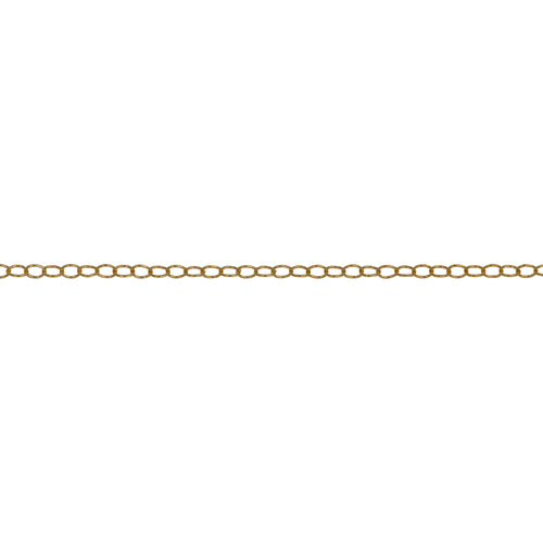 Chain by Foot. 14kt Gold Filled 1.4mm Width by 1.8mm Length, Smooth Cable Chain. Price per: 1 Foot.