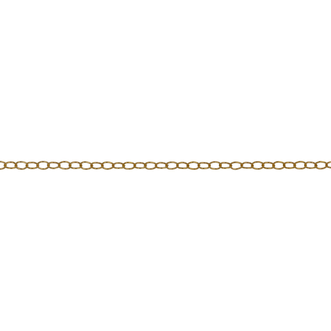 Chain by Foot. 14kt Gold Filled 1.4mm Width by 1.8mm Length, Smooth Cable Chain. Price per: 1 Foot.