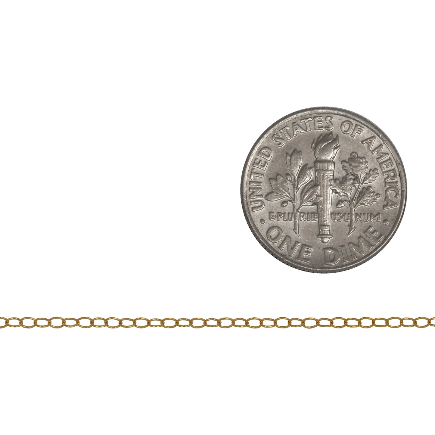 14kt Gold Filled 1.4mm Width by 1.8mm Length, Smooth Cable Chain. Price per: 1 Foot.