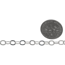 Load image into Gallery viewer, Sterling Silver 3.7mm Width by 4.9mm Length, Flat Cable Chain. Price per: 1 Foot.
