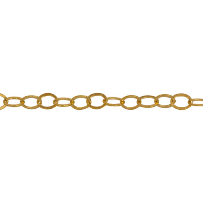 Chain by Foot. 14kt Gold Filled 3.7mm Width by 4.9mm Length, Flat Cable Chain. Price per: 1 Foot.