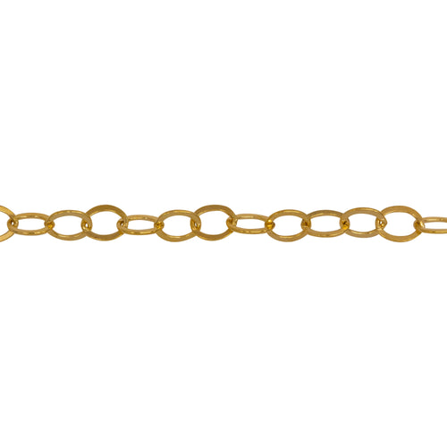 Chain by Foot. 14kt Gold Filled 3.7mm Width by 4.9mm Length, Flat Cable Chain. Price per: 1 Foot.