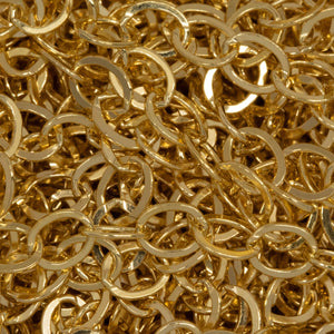 14kt Gold Filled 3.7mm Width by 4.9mm Length, Flat Cable Chain. Price per: 1 Foot.