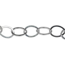 Load image into Gallery viewer, Chain by Foot. Sterling Silver 9.0mm Width by 12.5mm Length, Flat Cable Chain. Price per: 1 Foot.
