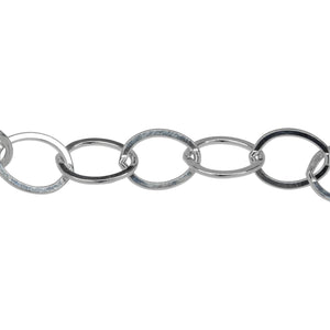 Chain by Foot. Sterling Silver 9.0mm Width by 12.5mm Length, Flat Cable Chain. Price per: 1 Foot.