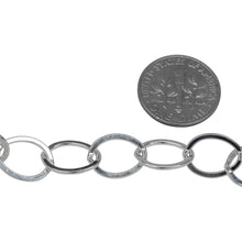 Load image into Gallery viewer, Sterling Silver 9.0mm Width by 12.5mm Length, Flat Cable Chain. Price per: 1 Foot.
