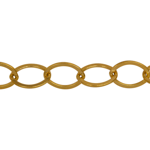 Chain by Foot. 14kt Gold Filled 9.0mm Width by 12.5mm Length, Flat Cable Chain. Price per: 1 Foot.