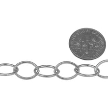 Load image into Gallery viewer, Sterling Silver 8.9mm Width by 12.2mm Length, Smooth Cable Chain. Price per: 1 Foot.
