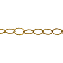 Load image into Gallery viewer, Chain by Foot. 14kt Gold Filled 5.5mm Width by 8.0mm Length, Hammered Oval Cable Chain. Price per: 1 Foot.
