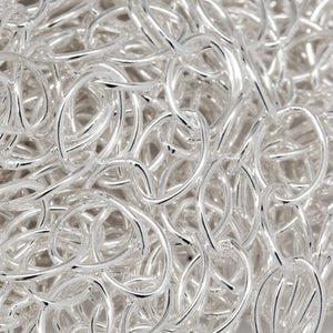 Sterling Silver 5.5mm Width by 7.6mm Length, Smooth Oval Cable Chain. Price per: 1 Foot.