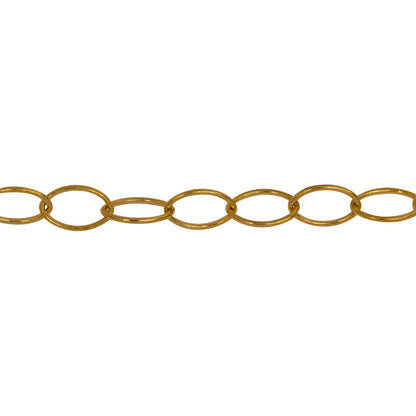 Chain by Foot. 14kt Gold Filled 5.5mm Width by 7.6mm Length, Smooth Oval Cable Chain. Price per: 1 Foot.