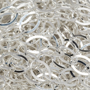 Sterling Silver 5.4mm Width by 8.8mm Length, Flat Oval Cable Chain. Price per: 1 Foot.