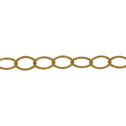 Chain by Foot. 14kt Gold Filled 5.4mm Width by 8.8mm Length, Flat Oval Cable Chain. Price per: 1 Foot.