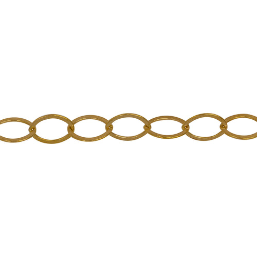 Chain by Foot. 14kt Gold Filled 5.4mm Width by 8.8mm Length, Flat Oval Cable Chain. Price per: 1 Foot.