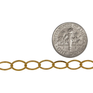 14kt Gold Filled 5.4mm Width by 8.8mm Length, Flat Oval Cable Chain. Price per: 1 Foot.