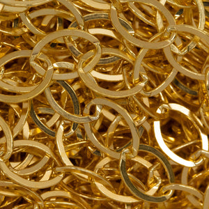 14kt Gold Filled 5.4mm Width by 8.8mm Length, Flat Oval Cable Chain. Price per: 1 Foot.